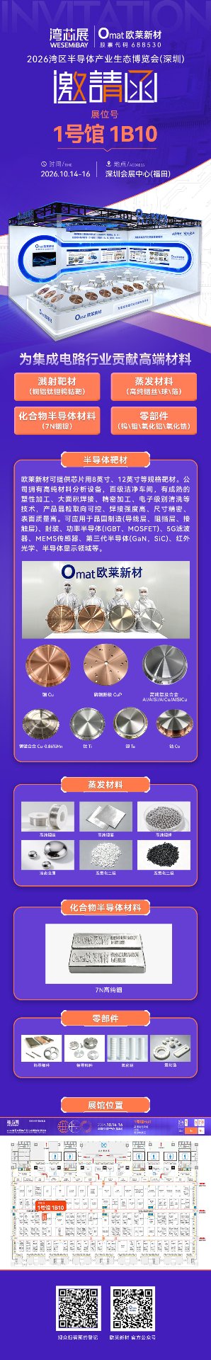 2026 베이구 반도체 산업 생태 박람회(선전 완신전) · 오라이신소재 1홀 1B10